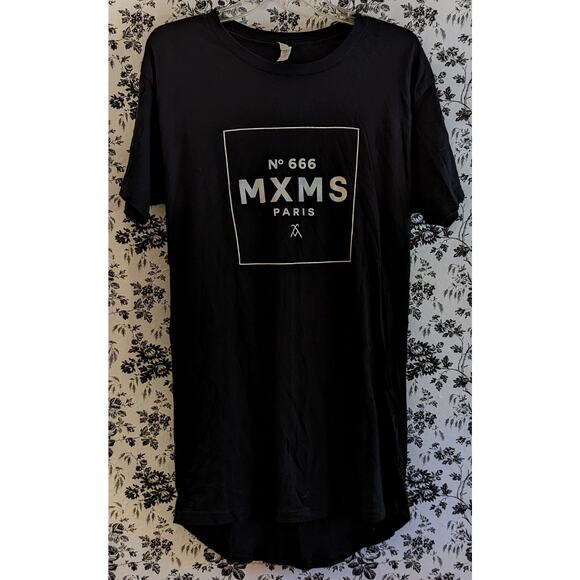 NWOT MXMS Me & My Shadow Band Paris NO. 666 Long Fit T-shirt Mini Dress Unisex M - Picture 2 of 6